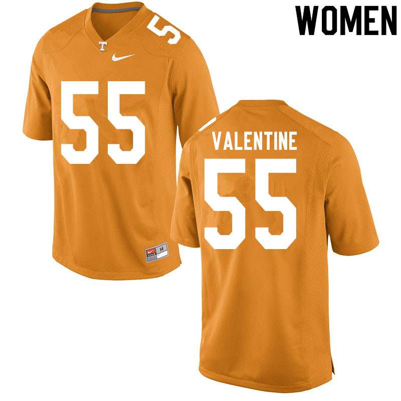 Women #55 Eunique Valentine Tennessee Volunteers College Football Jerseys Sale-Orange